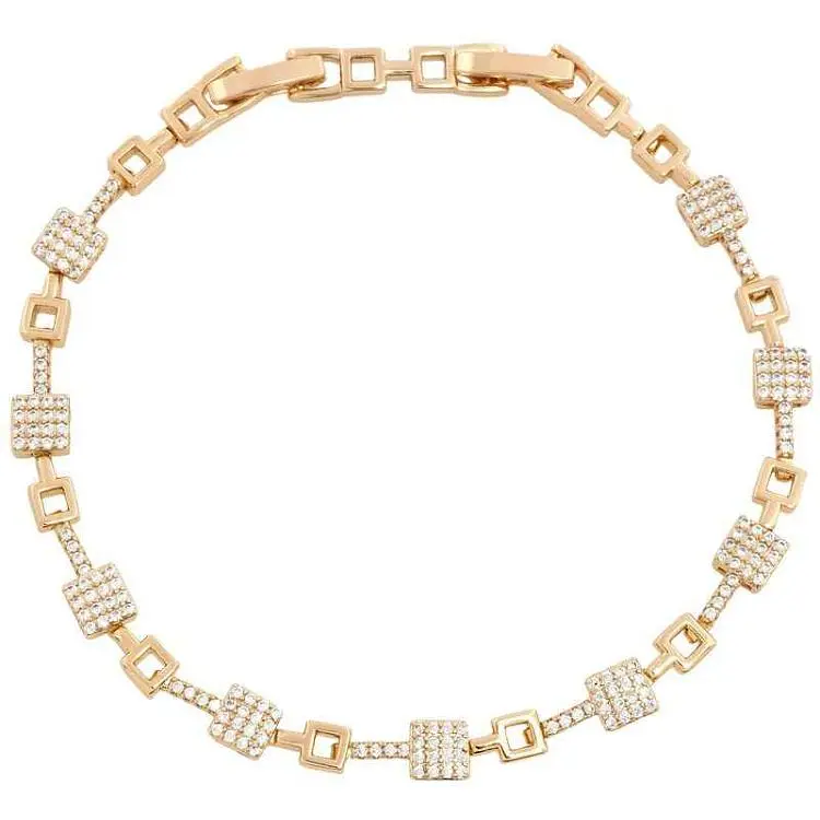 Браслет XUPING Позолота 18K "Інкрустація цирконієм" з замком 17.5,19.5см х 1.5-5мм (214283)