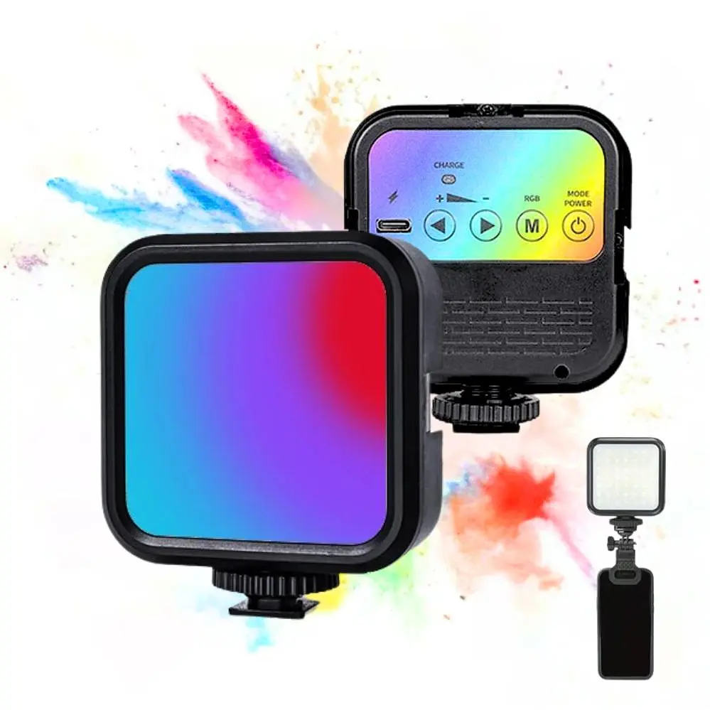 Акумуляторне відеосвітло накамерне RGB світлодіодна кольорова міні лампа з прищіпкою для фото та відео освітлення для зйомки на телефон фотоапарат UKC WL-R1 - фото 19