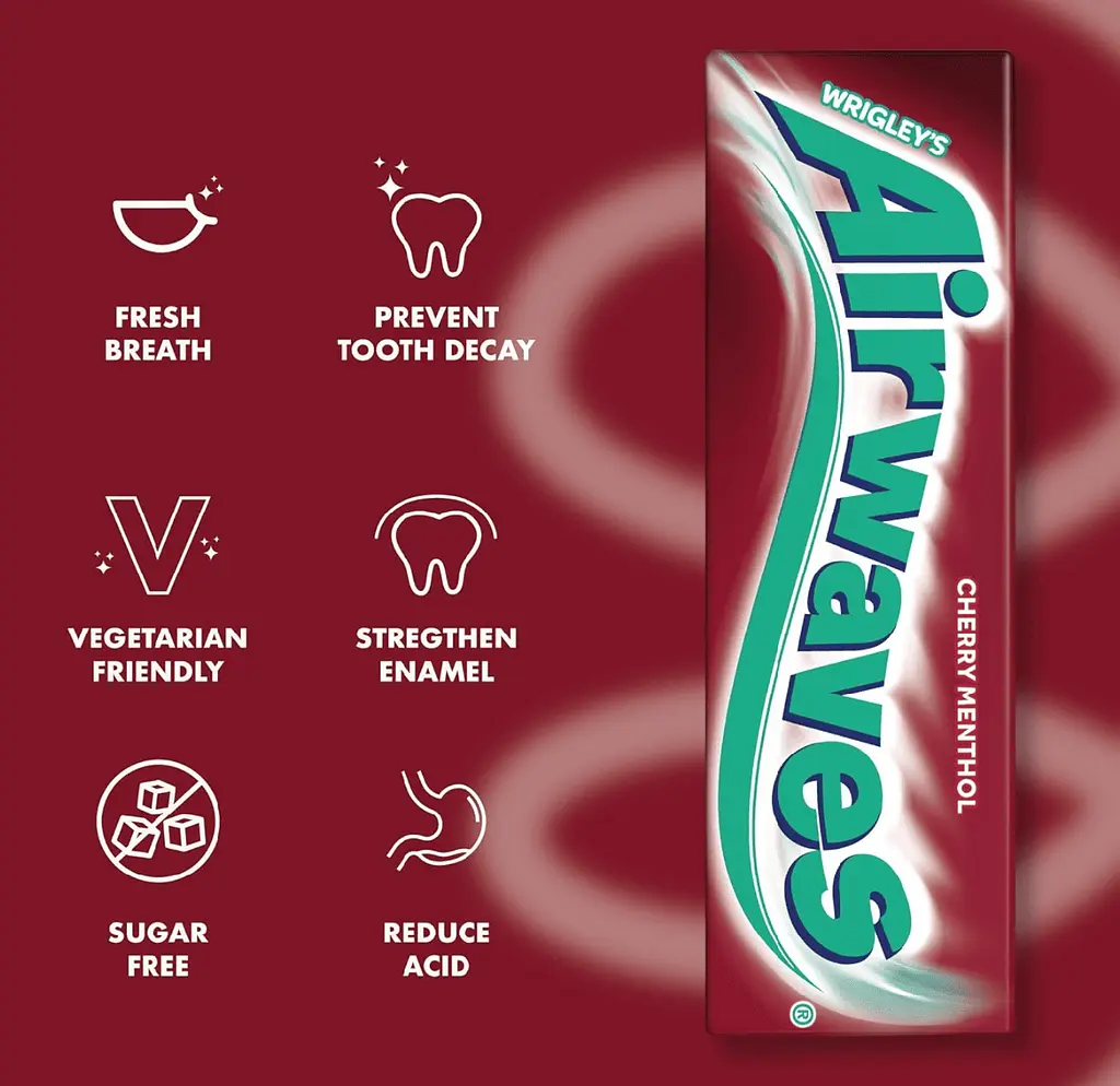 Жувальна гумка Airwaves Cherry Menthol 56г - фото 7