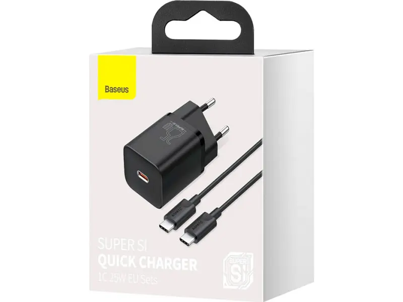 Мережевий зарядний пристрій BASEUS Super Silicone PD Charger 25 W + Type-C to Type-C (TZCCSUP-L01) - фото 5