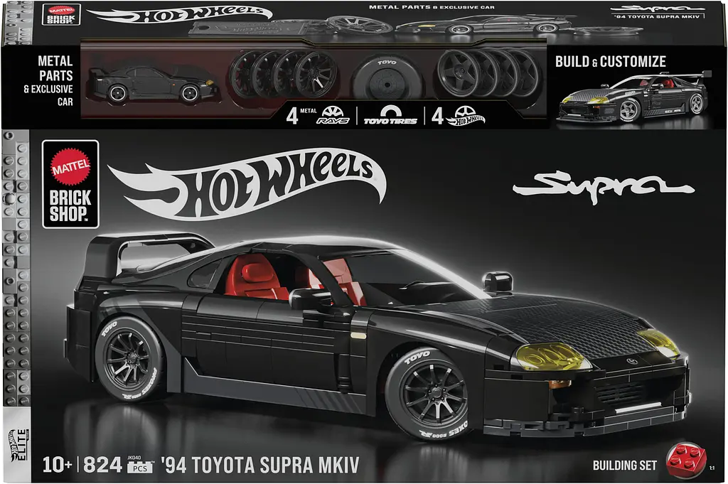 Колекційна машинка-конструктор Mattel Brick Shop Elite Toyota Supra '94 MKIV (JKG40) - фото 6
