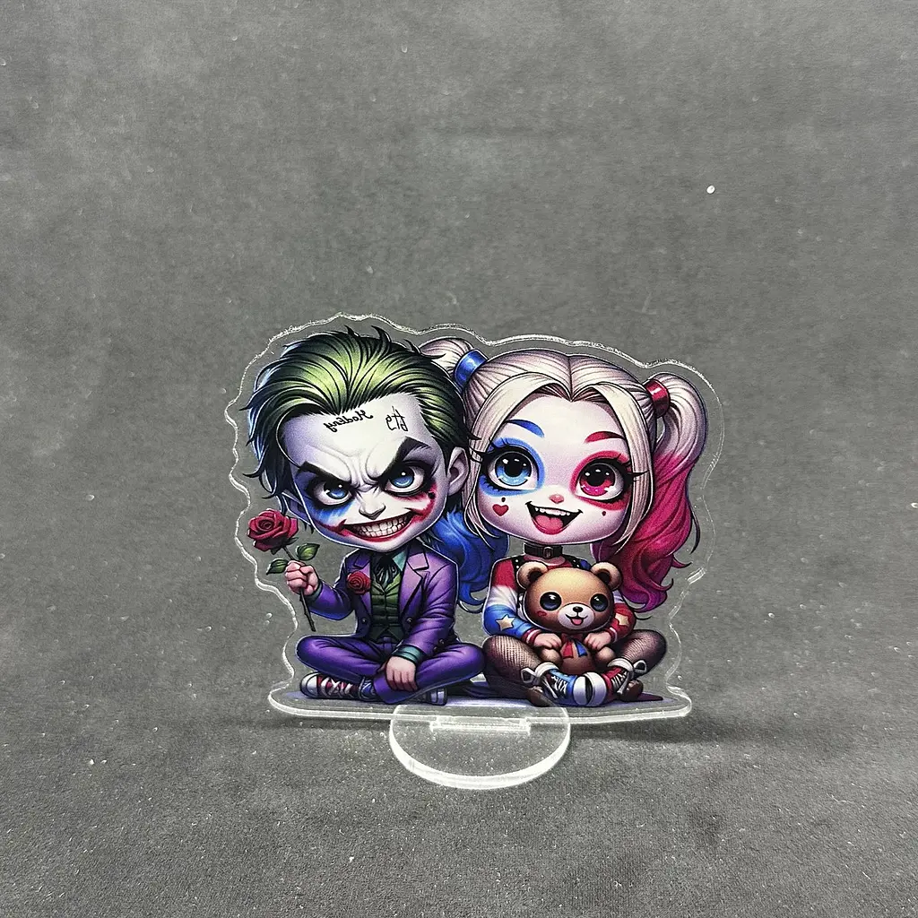 Акрилова колекційна фігурка Chibi Харлі Квінн та Джокер 10 cм - фото 2