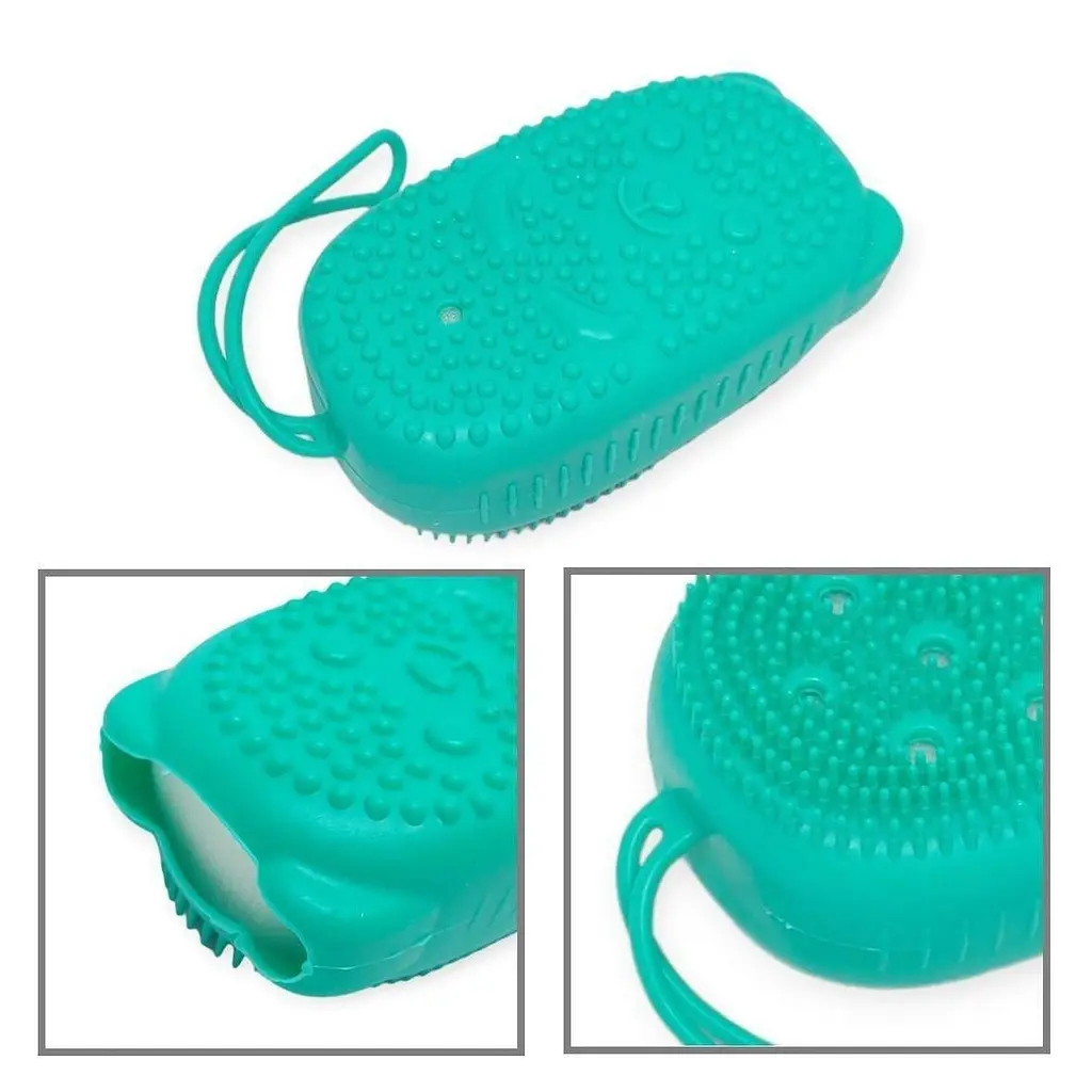 Масажна силіконова мочалка для душу Bath Brush WN-12 двостороння - фото 3