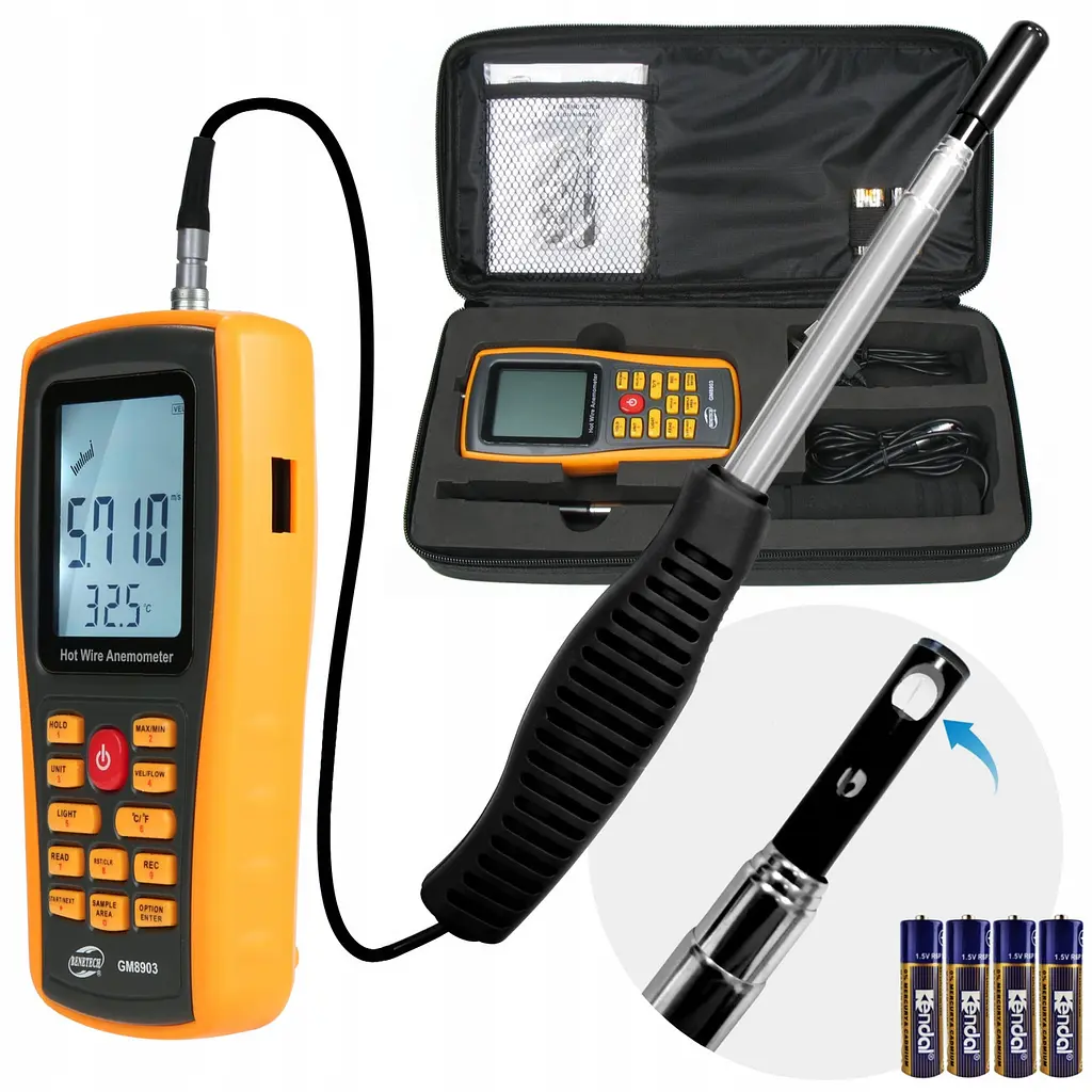 Термоанемометр професійний USB 0,3-30 м/с, 0-45 °C BENETECH GM8903 - фото 5