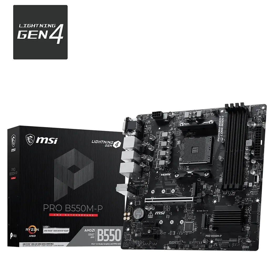 Материнська плата MSI PRO B550M-P (PRO B550M-P) (Socket AM4, AMD B550, Micro-ATX) - фото 5