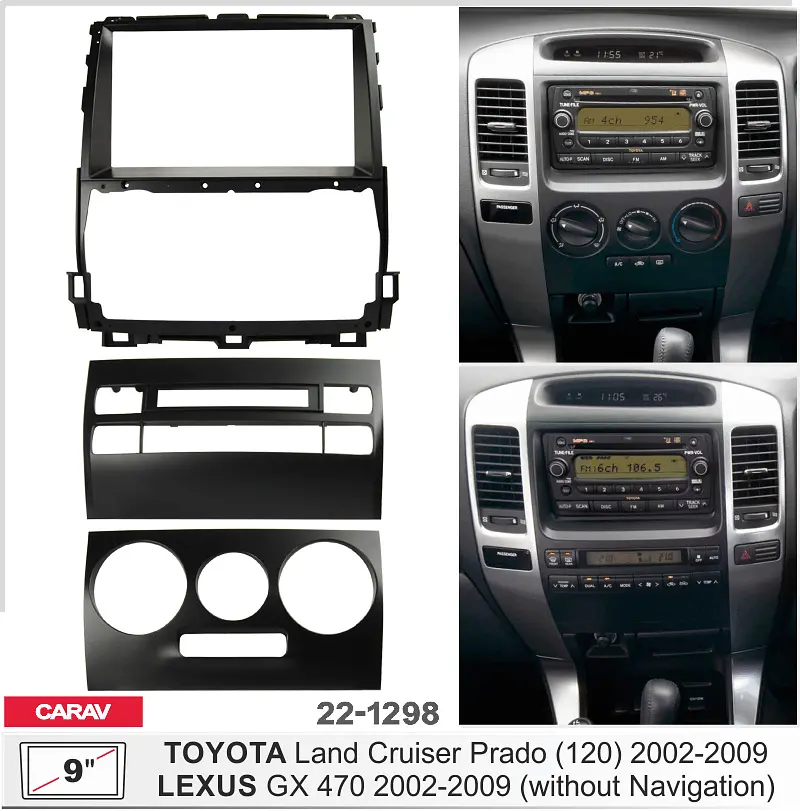 Переходная рамка Toyota Land Cruiser Prado, Lexus GX Carav 22-1298 - фото 7