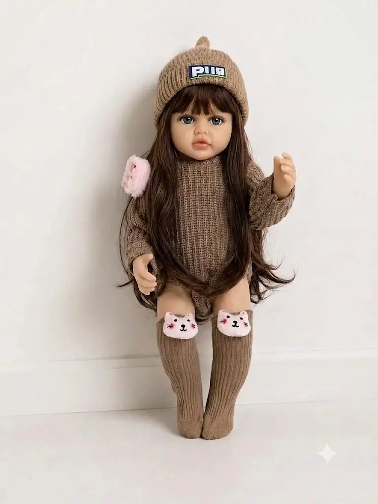 Реалістична Кукла Реборн 55 см повністю вінілова Doll Reborn Baby К0100212 - фото 6