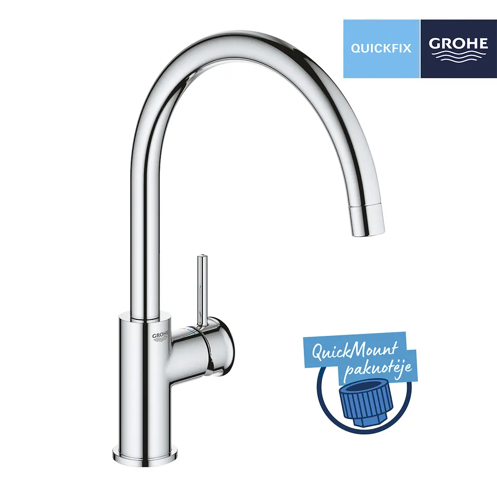 Змішувач для кухні Grohe QuickFix Start Classic 31553001, Хром - фото 3