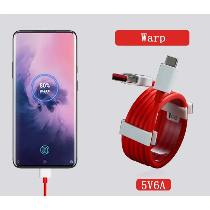 Кабель Dash / Warp Fast Charge 100W / 7.3A 1m USB на Type-C для OnePLus red - фото 5