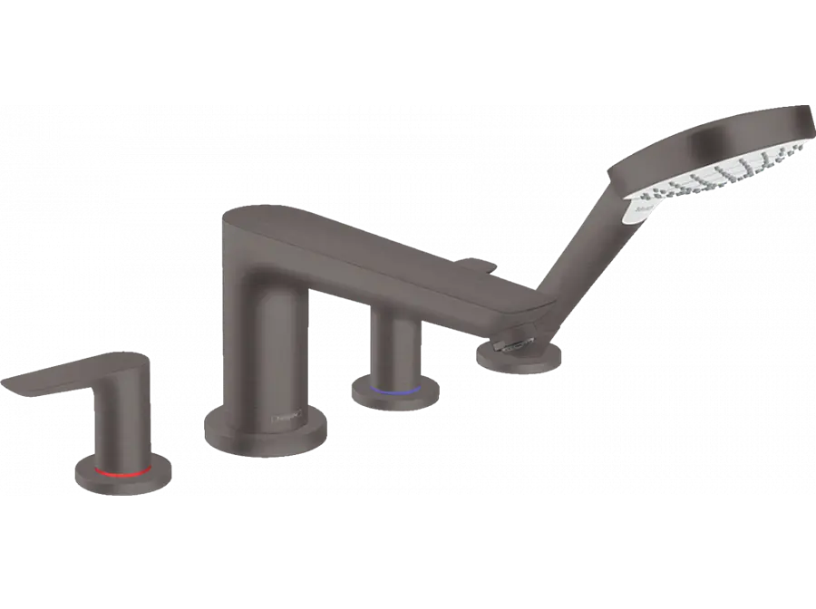 Змішувач Hansgrohe Talis E врізний на край ванни на 4 отвори Brushed Black 71748340 Шліфований чорний хром