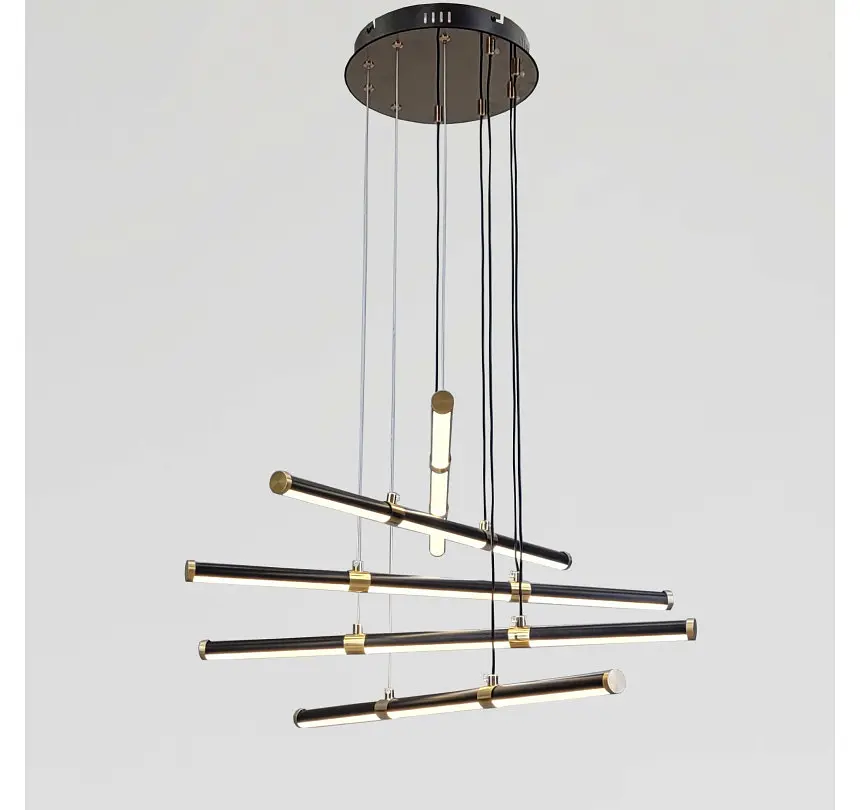 Підвісна LED-люстра Artlight L439/5BK+GD 76 Вт, 3 режими, чорно-золота, Ø60,3 см, від 13-20 м² - фото 5