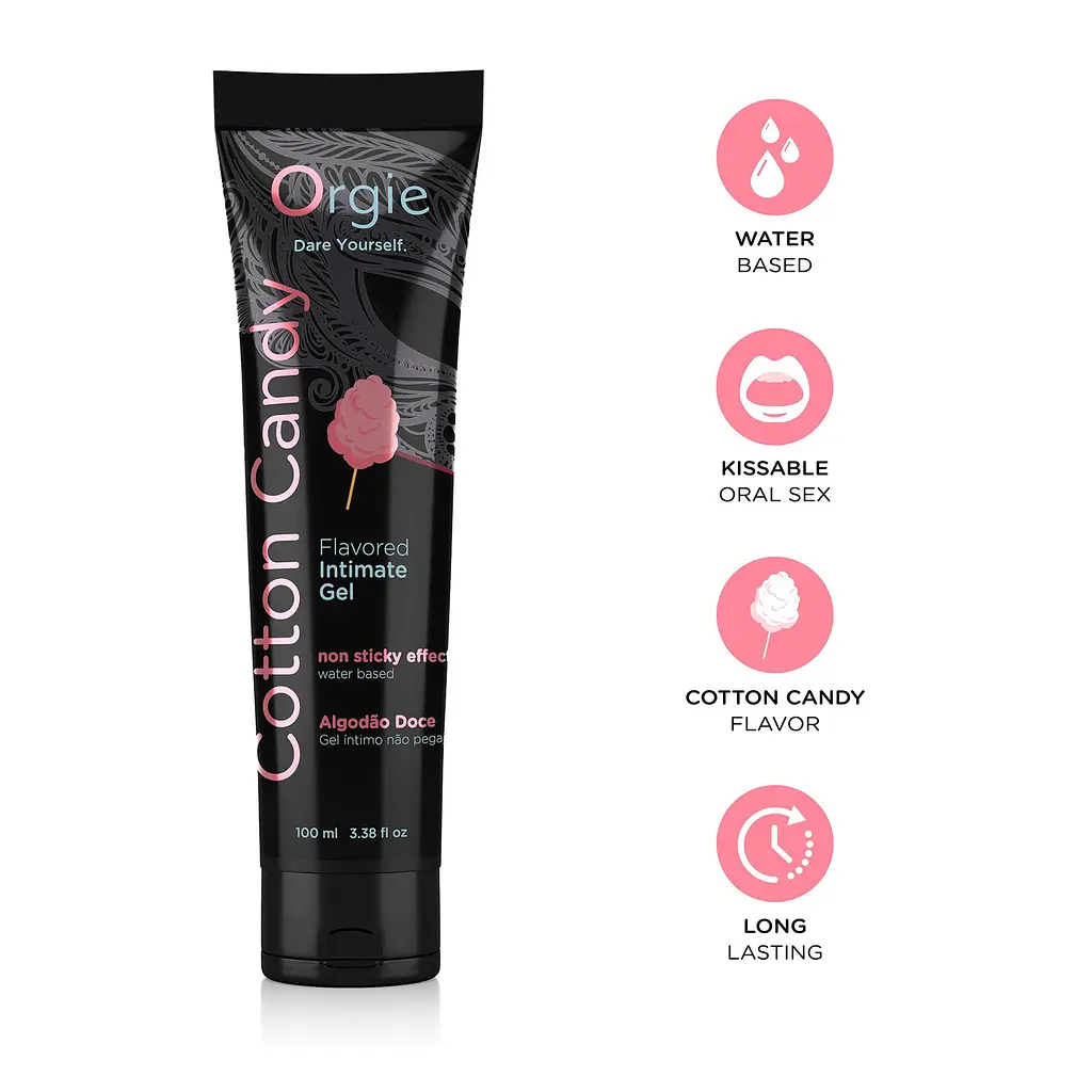Лубрикант на водній основі Orgie Lube Tube Cotton Candy, 100 мл, зі смаком та ароматом солодкої вати - фото 3