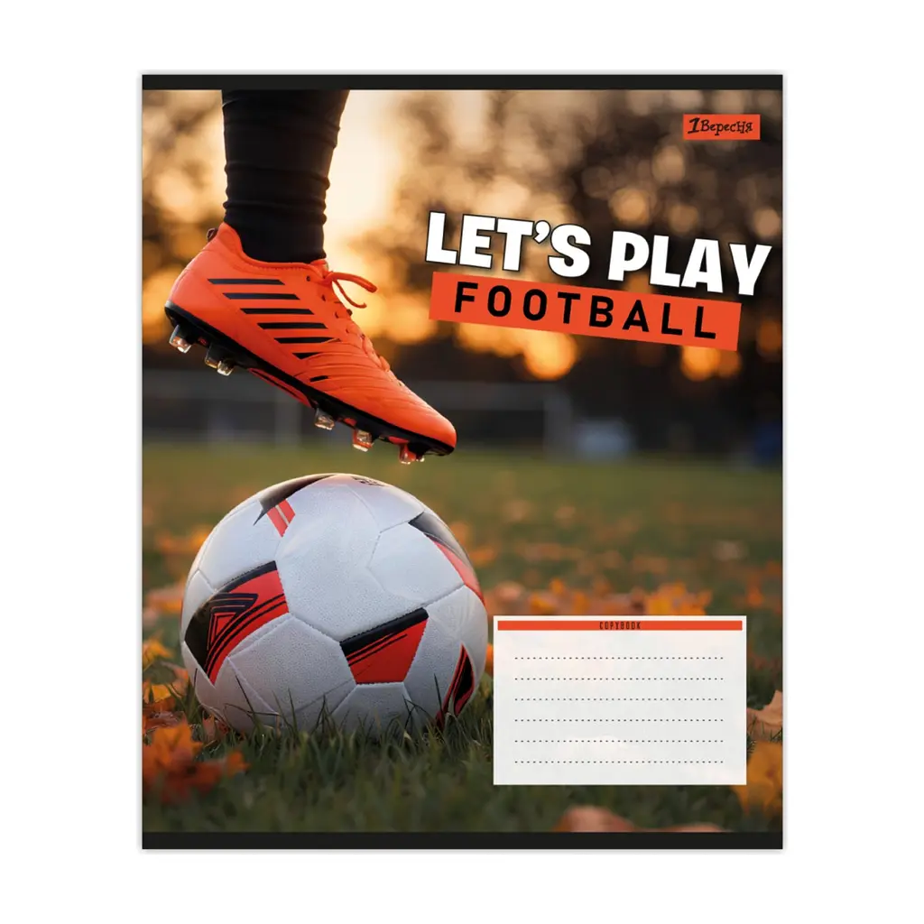 Зошит 1 вересня Let's play football А5 12 аркушів коса лінія (768749), в асортименті - фото 3