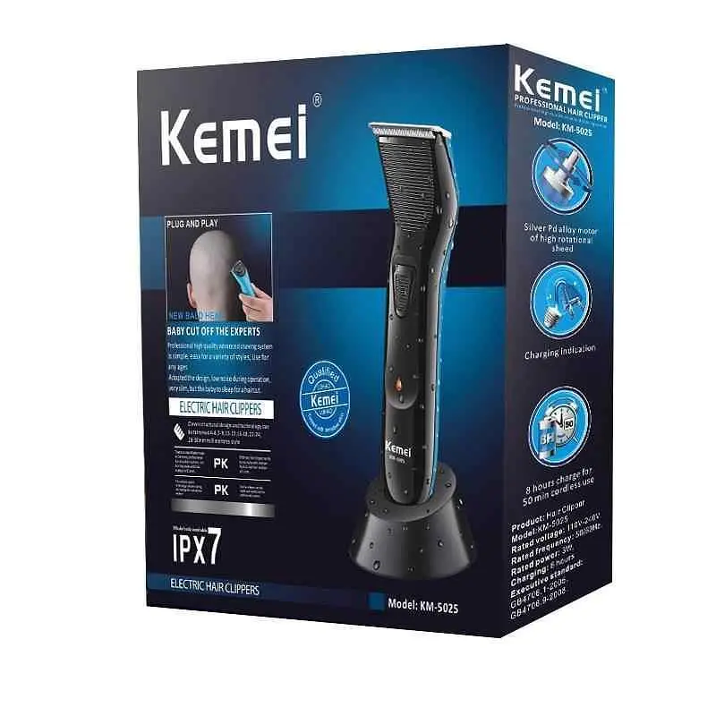 Машинка для стрижки волос Kemei Km-5025 профессиональная аккумуляторная - фото 6