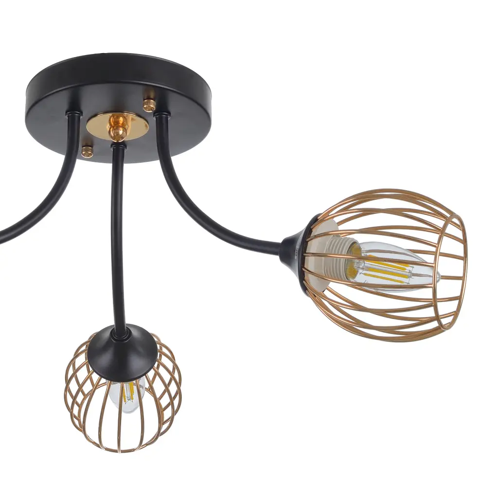 Люстра Brille потолочная лофт E27 60W BK (BL-967C/3) - фото 4