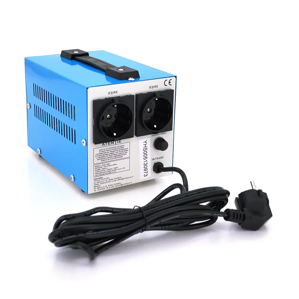 Стабілізатор напруги релейний Westech SVR-1000VA/750W однофазний, напольного монтажу, LED дисплей, DC150-270V, AC230±8%, 2*Shuko, Q8 - фото 2