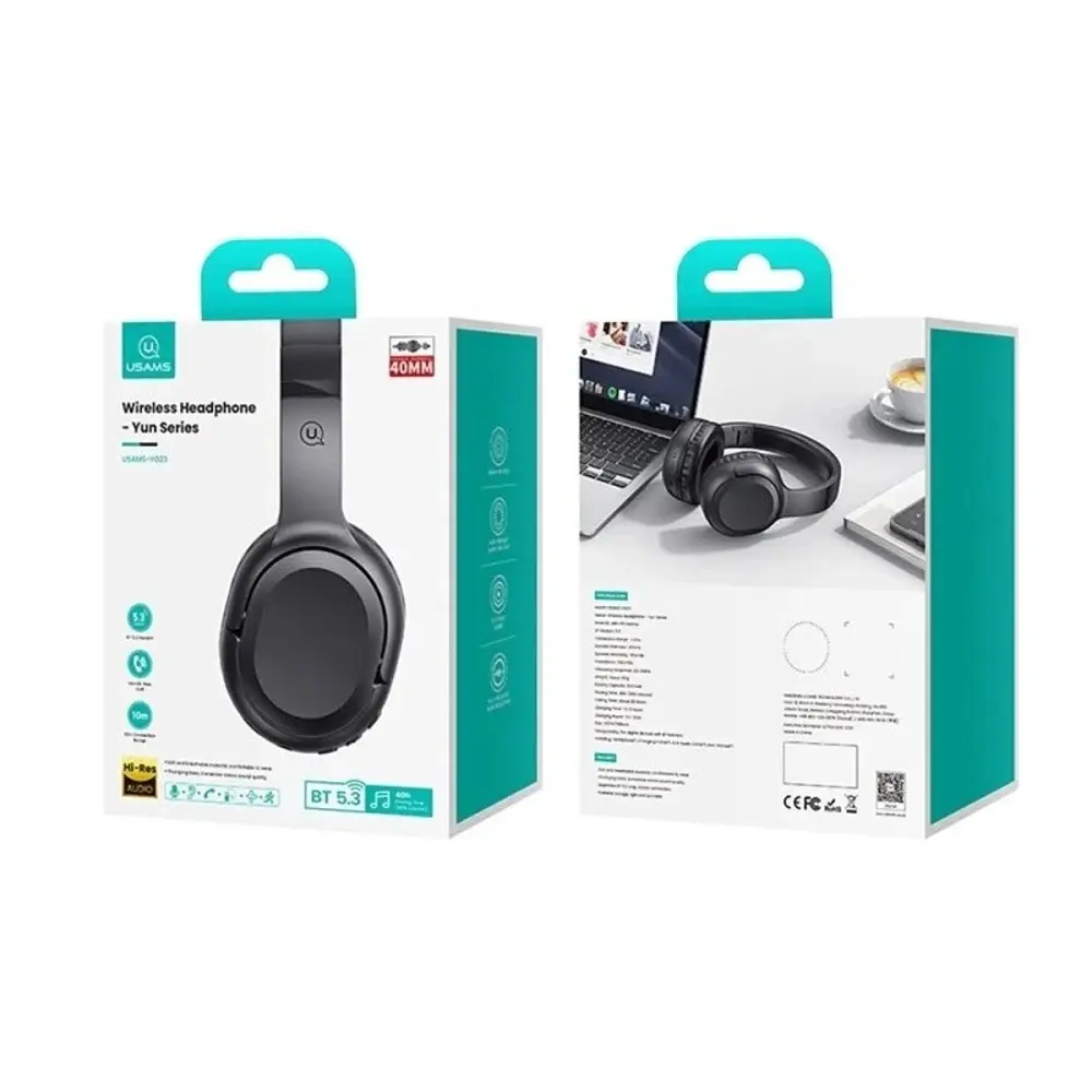 Беспроводная стерео гарнитура Usams Usams-YG23 Wireless Headphone-Yun Series, BT5.3, 40h, black - фото 6