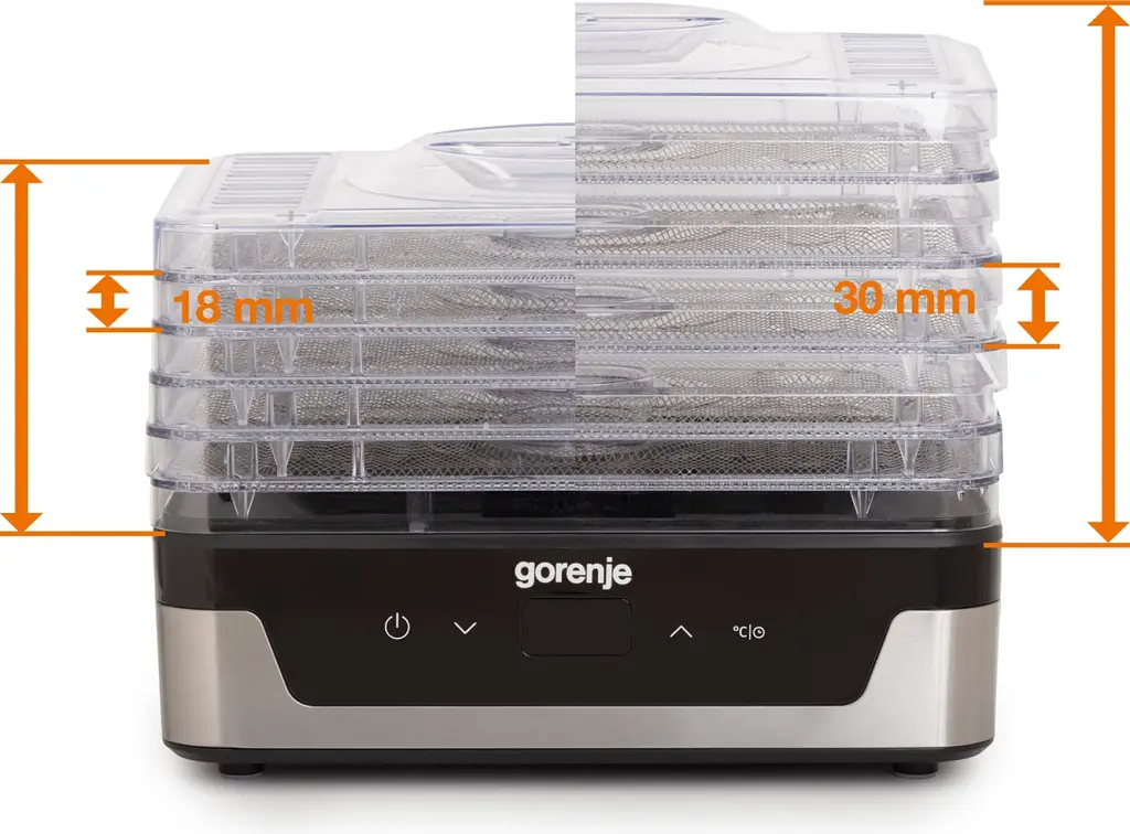 Gorenje Сушарка для продуктів Gorenje 230Вт, піддонів - 5x2.8см, діаметр - 29см, макс - 75°С, електр. - фото 8