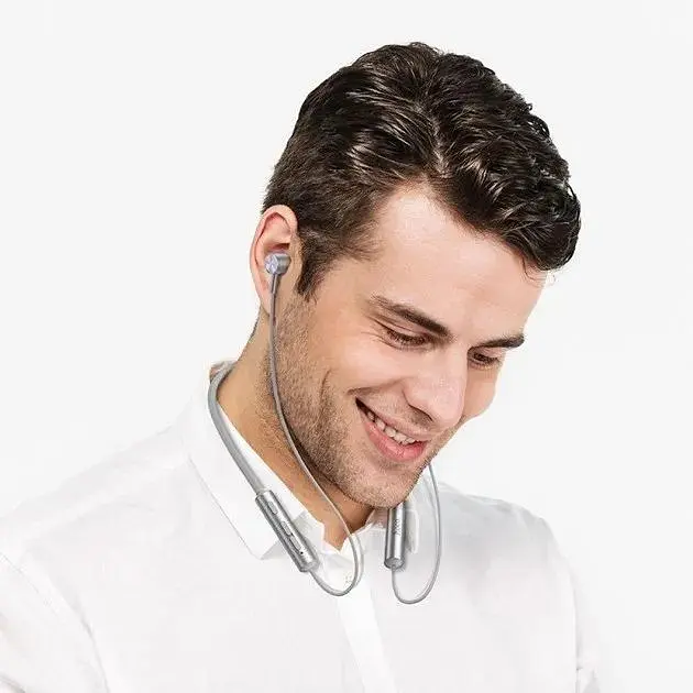 Наушники беспроводные спорт - с дугой Hoco ES69 Platinum neck-mounted BT earphones серые - фото 3