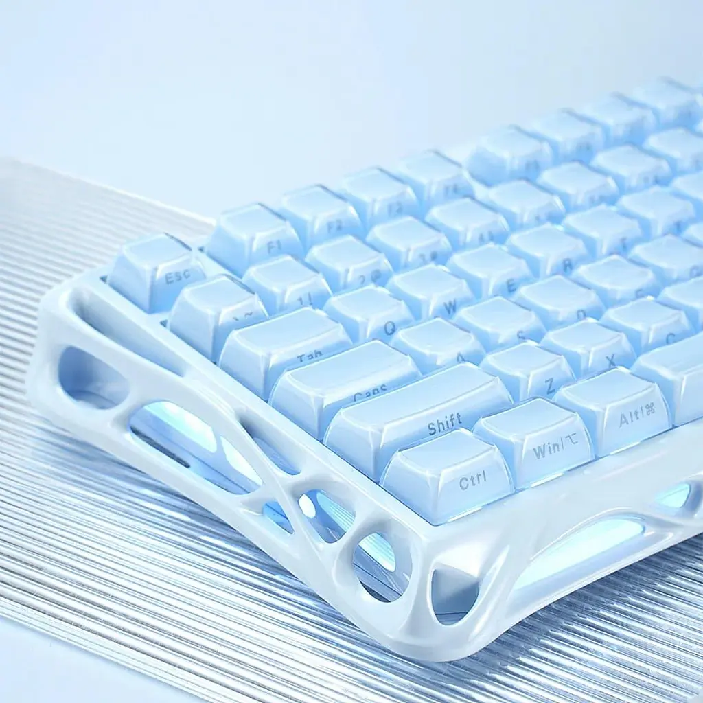 Клавіатура GravaStar Mercury K1 80 keys Kailh Cherry Pink EN BT/WL/USB Ice Blue (GSK1_BLU) - фото 6