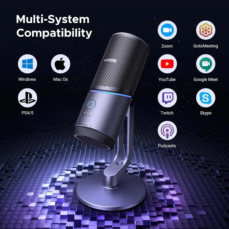 Мікрофон настільний UGREEN CM769 Desktop RGB 24-bit 96kHz ANS (USB-A) Вark Пray (UGR-35629) - фото 6
