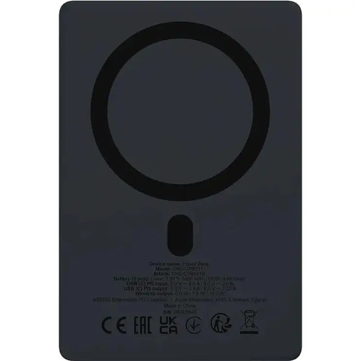 Павербанк Canyon Magnetic Black 10 000 mAh / 20 Вт (CNS-CPB511B) - фото 2
