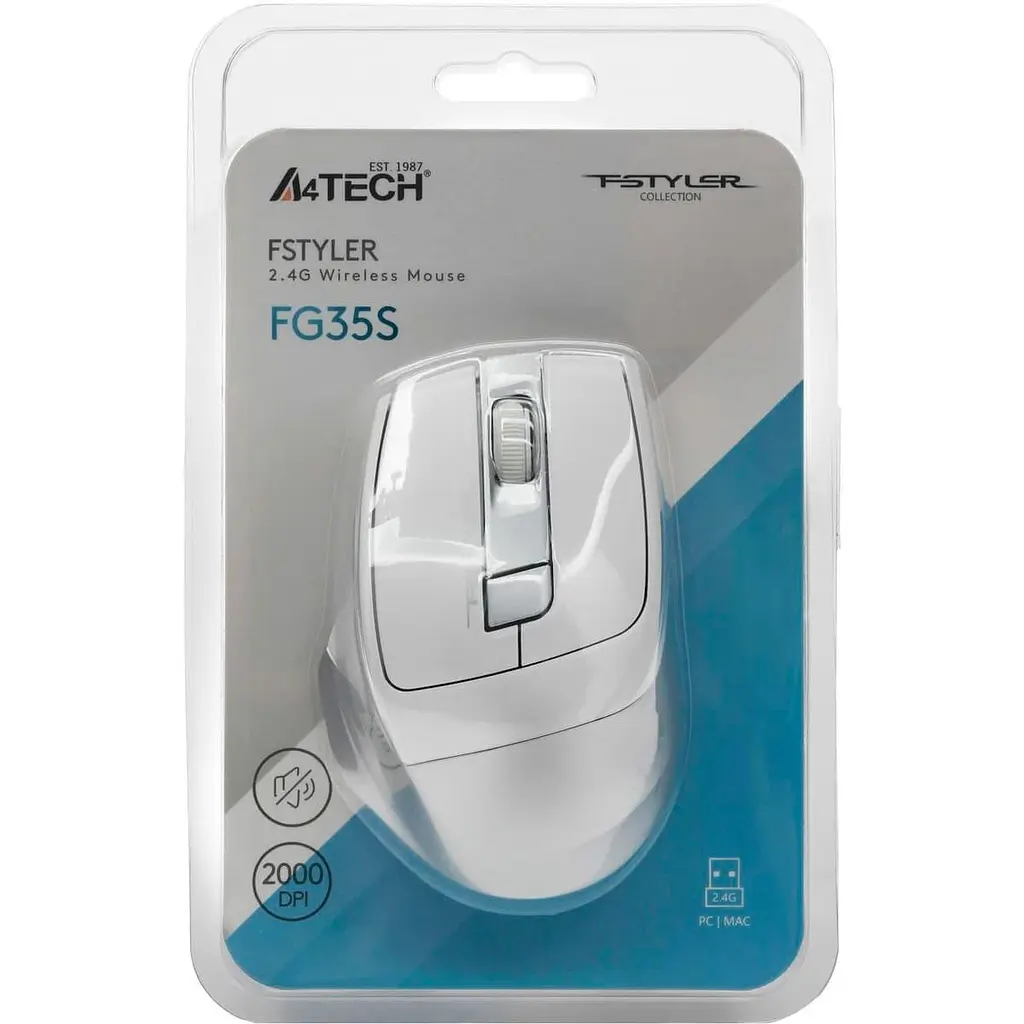 Миша A4Tech Fstyler FG35S Silence Silver (FG35S (Silver)) - фото 6