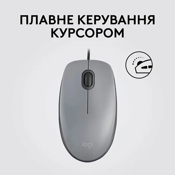 Миша Logitech M110 Silent-MID GRAY-USB-AKOYA - фото 8