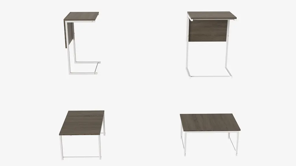 Стіл журнальний приставний Террі Комбо Ferrum-decor 345x662x440 Білий метал ДСП Дуб Сонома Трюфель 16 мм (FRD-105147) - фото 7