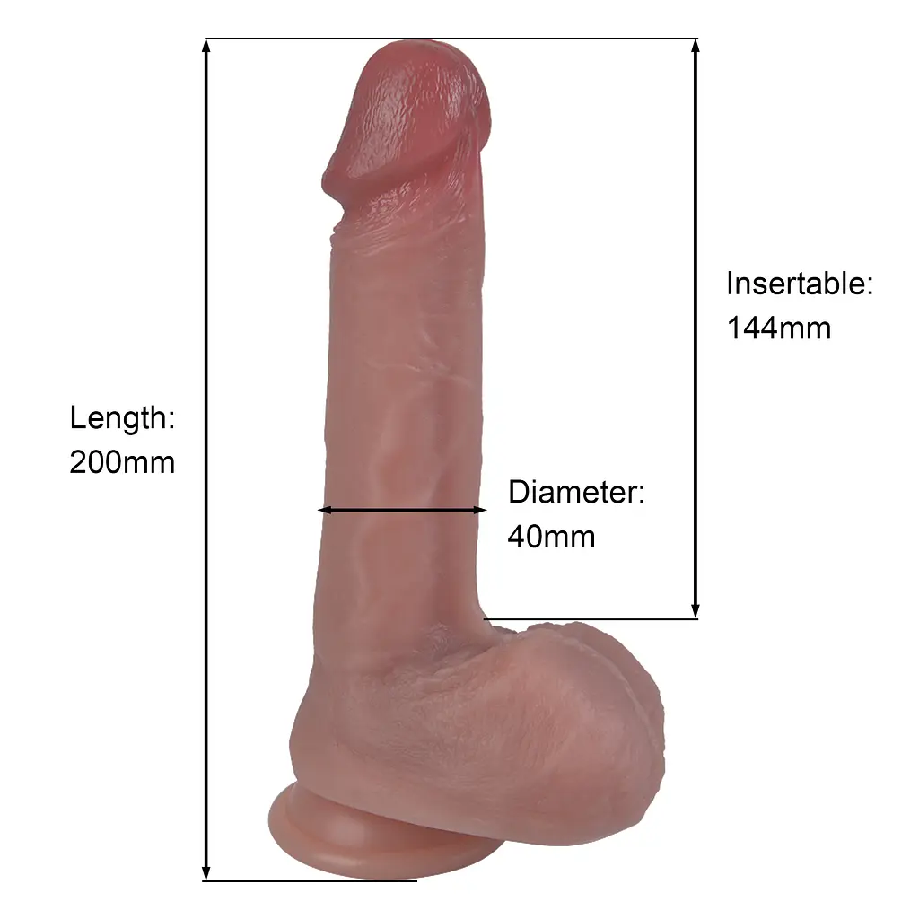 Фалоімітатор - Erospace Natural Play Silicone Dildo D1, 21 см - фото 10