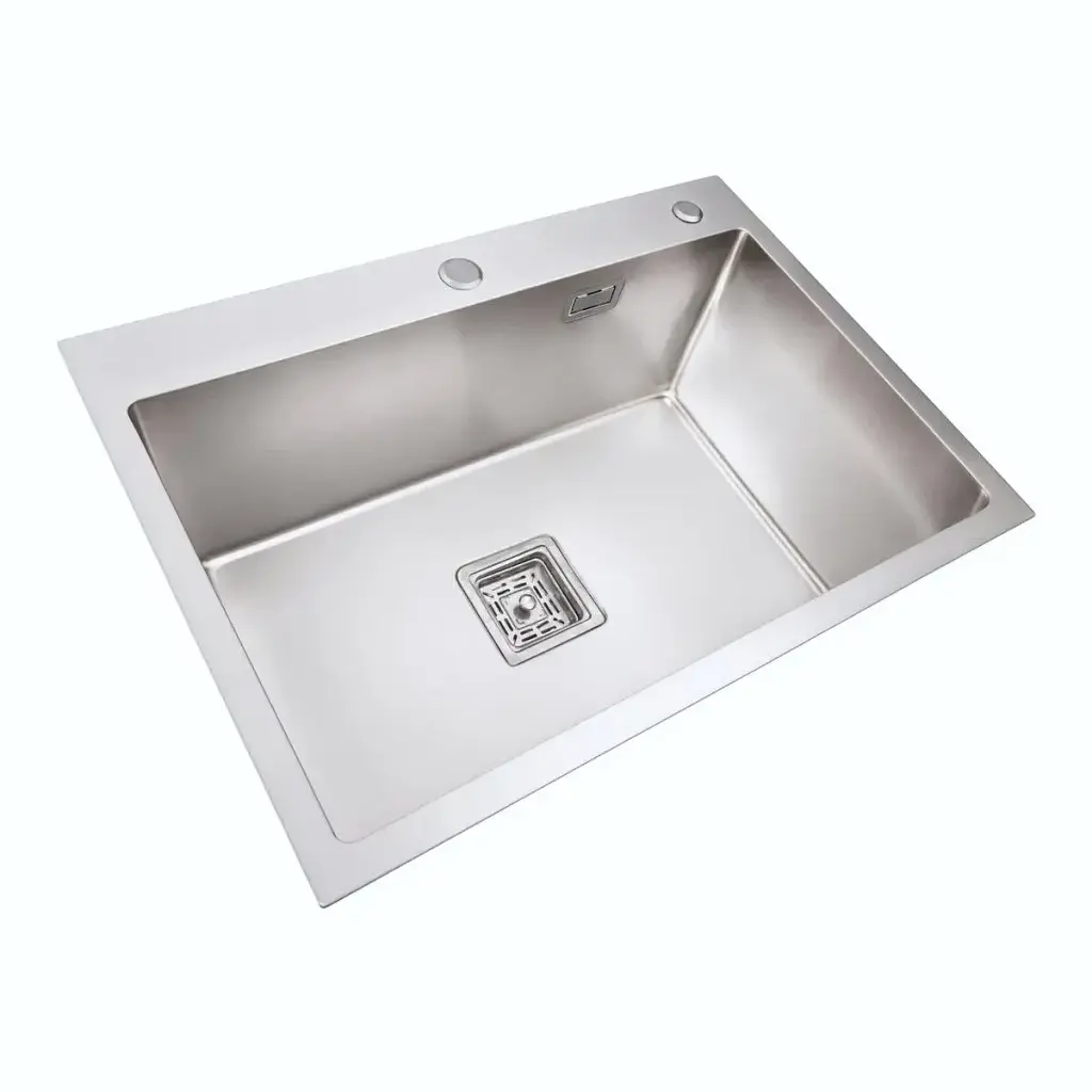 Кухонна мийка Platinum Handmade НSB з нержавіючої сталі 3 мм прямокутна 65x45x23 см (000037020) - фото 2