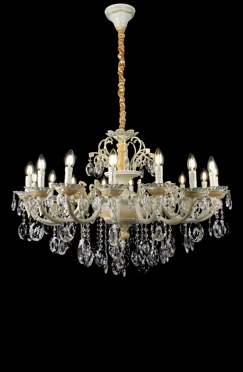 Люстра свічка LED Splendid Ray L05241/16+2P, 18 ламп, E14, біла/золота/коричнева, сучасний стиль для дому - фото 4