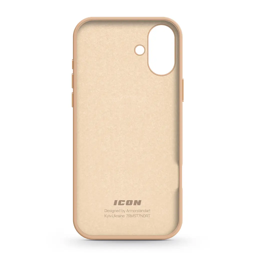 Силиконовый чехол для Apple iPhone 16 Plus, ICON2 Case, золотой, противоударный, панель, защита всего корпуса, матовая поверхность Soft Touch, выступает над дисплеем, совместим с защитными стеклами и пленками, с микрофиброй, ArmorStandart (ARM79631) - фото 2