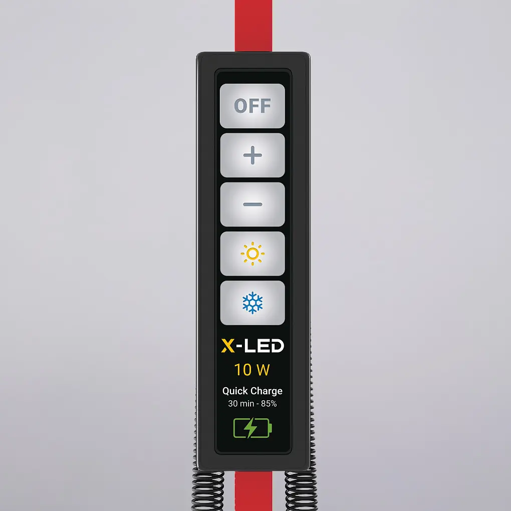 Настільна світлодіодна LED лампа із сенсорним керуванням X-LED 10Вт Червона з функцією роботи від Power Bank - фото 3
