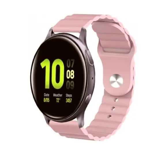 Ремінець BeWatch для Amazfit BIP/Bip Lite/Bip U/Pro/Mini/GTS/GTS 2 (E)/GTR 42мм силіконовий 20 мм Wave CBітло-рожевий (1010705) - фото 4