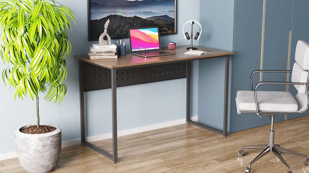 Компьютерный стол Ferrum-decor Майк 75x100x70 черный ДСП Дуб Сонома Труфель 16мм (FRD-103879) - фото 4