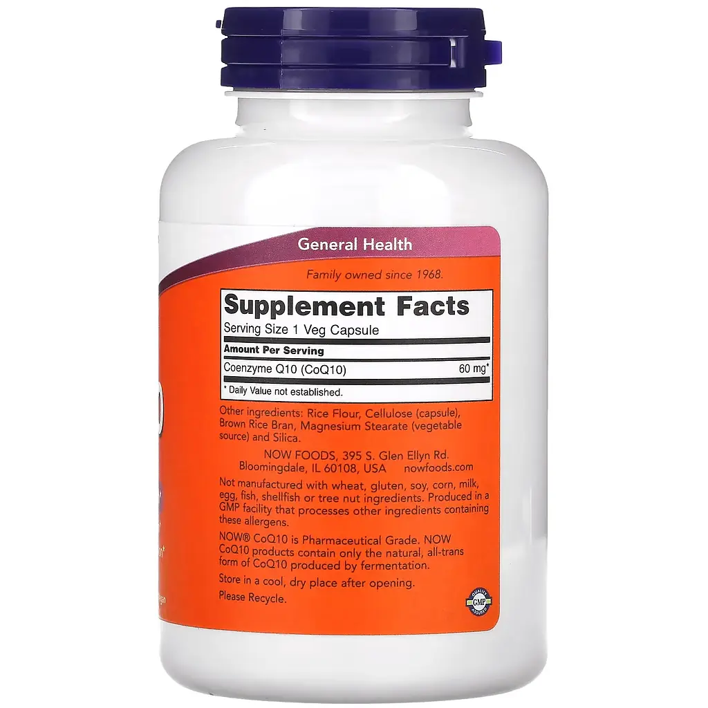Коэнзим Now Foods CoQ10, 60 мг 180 веган капсул (NOW-03154) - фото 2
