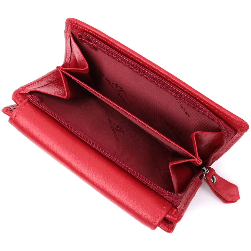 Ідеальний гаманець з монетницею із натуральної шкіри ST Leather 22739 червоний - фото 8