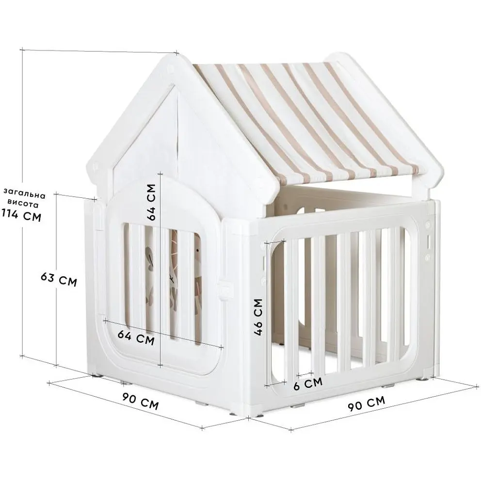 Манеж-будиночок для дітей Mealux Lulu House (KD-C029 White) - фото 2