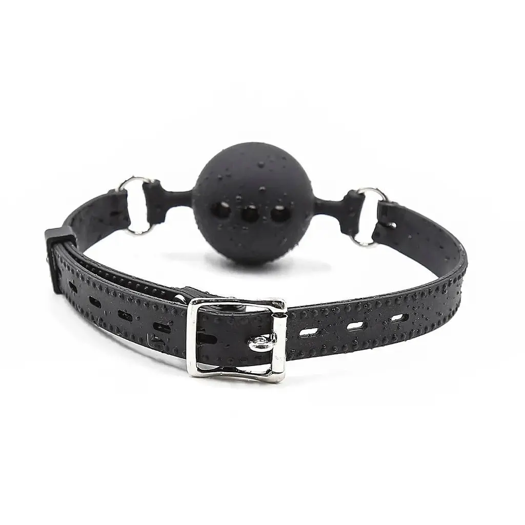 Силиконовый кляп для BDSM Черный K0765-1 - фото 4