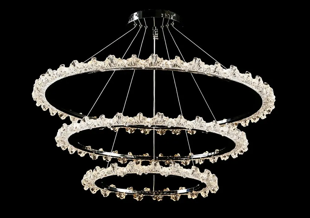 Люстра стельова LED Splendid Ray L115/800+600+400/3, хром, білий, регульована висота, 80 см, сучасний стиль - фото 3