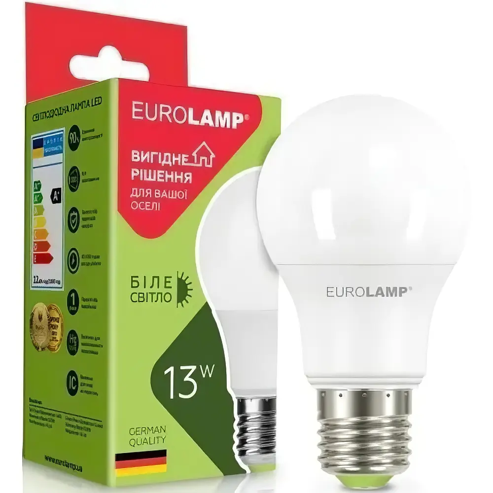 Лампа Eurolamp Led Еcо E 27 4000 K (LED-A60-13274(A))