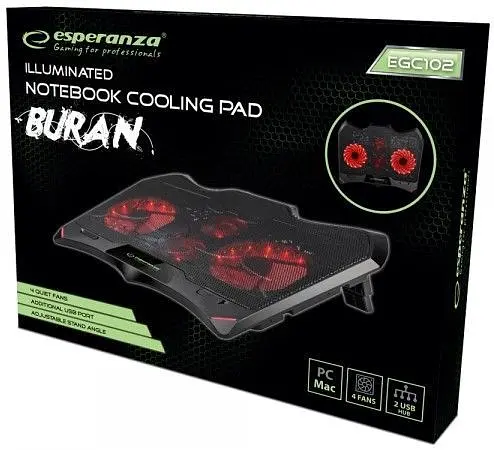 Підставка для ноутбука Esperanza Gaming Notebook Cooling Pad BURAN (EGC102) [70315] - фото 3