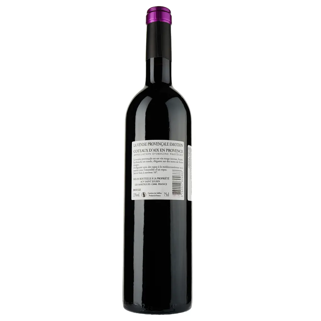 Вино La Venise Provencale Rouge AOP Coteaux d'Aix en Provence 2014, червоне, сухе, 0,75 л - фото 2