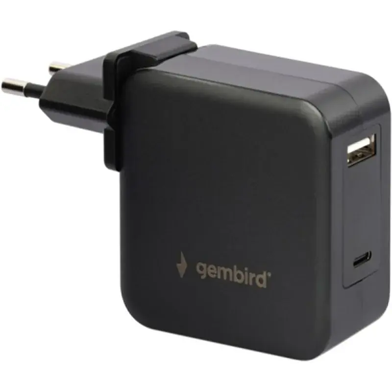 Зарядний пристрій Gembird 60W PD & QC, Type-C, USB-A (NPA-PD60-01)