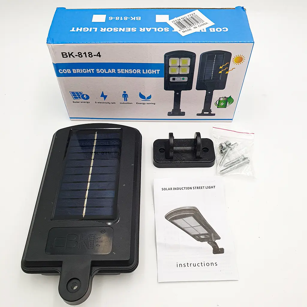 Ліхтар вуличний акумуляторний світильник 1000mA на сонячній батареї LED Solar Street Light BL BK-818-6 COB - фото 5