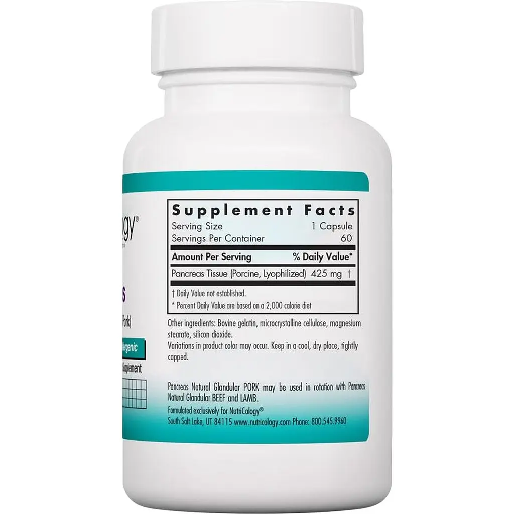 Поджелудочная железа свиная Nutricology Pancreas 60 капсул (ARG-51640) - фото 2