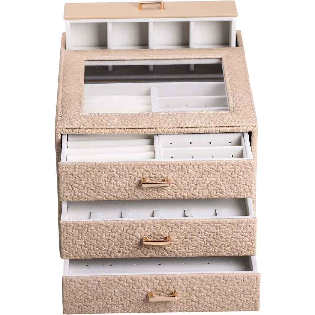 Скринька-комод Yiwu для прикрас 23x20x15 см бежева HP-5-16CR - фото 6