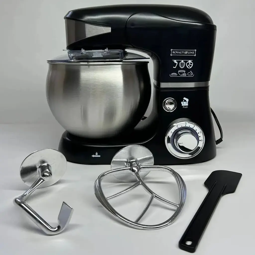 Тістоміс Royalty Line RL-PKM-1600 1600 Вт 6 л 6 швидкостей нержавіюча сталь 3 насадки - фото 3