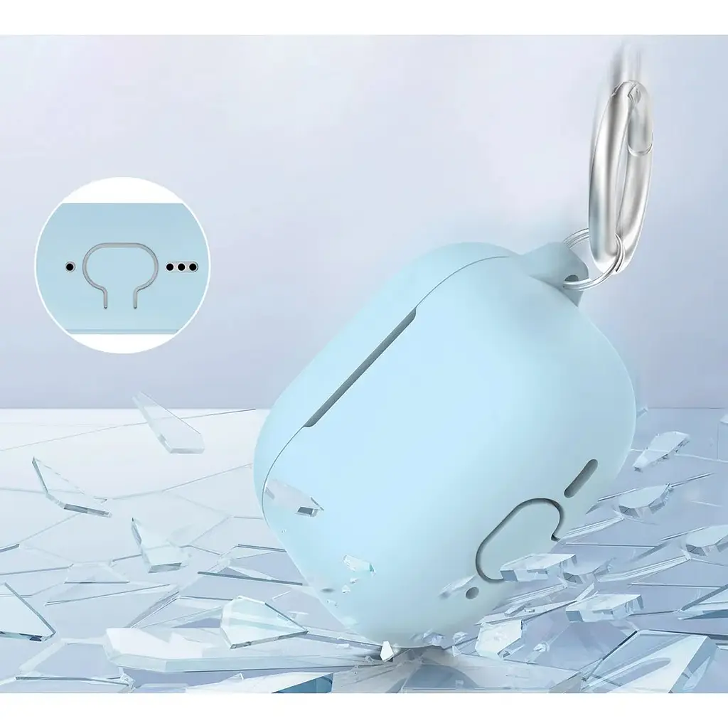 Чехол AhaStyle Colorful Silicone Case для AirPods 4 Sky Blue [133817] - фото 4